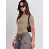 imageANRABESS Womens Short Sleeve Summer T Shirts Crew Neck Slim Fit Basic Tees 2025 Crop Tops Y2k Clothes OutfitsKhaki