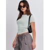 imageANRABESS Womens Short Sleeve Summer T Shirts Crew Neck Slim Fit Basic Tees 2025 Crop Tops Y2k Clothes OutfitsLight Green