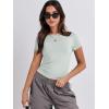 imageANRABESS Womens Short Sleeve Summer T Shirts Crew Neck Slim Fit Basic Tees 2025 Crop Tops Y2k Clothes OutfitsLight Green