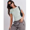 imageANRABESS Womens Short Sleeve Summer T Shirts Crew Neck Slim Fit Basic Tees 2025 Crop Tops Y2k Clothes OutfitsLight Green