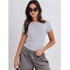 imageANRABESS Womens Short Sleeve Summer T Shirts Crew Neck Slim Fit Basic Tees 2025 Crop Tops Y2k Clothes OutfitsLight Grey