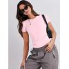 imageANRABESS Womens Short Sleeve Summer T Shirts Crew Neck Slim Fit Basic Tees 2025 Crop Tops Y2k Clothes OutfitsLight Pink