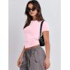 imageANRABESS Womens Short Sleeve Summer T Shirts Crew Neck Slim Fit Basic Tees 2025 Crop Tops Y2k Clothes OutfitsLight Pink
