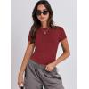 imageANRABESS Womens Short Sleeve Summer T Shirts Crew Neck Slim Fit Basic Tees 2025 Crop Tops Y2k Clothes OutfitsRed