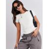 imageANRABESS Womens Short Sleeve Summer T Shirts Crew Neck Slim Fit Basic Tees 2025 Crop Tops Y2k Clothes OutfitsWhite