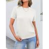 imageANRABESS Womens Short Sleeve Sweaters Wool Blend Crew Neck Sweater Shirts Business Casual Work Tops 2025 Summer OutfitsCream White