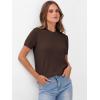 imageANRABESS Womens Short Sleeve Sweaters Wool Blend Crew Neck Sweater Shirts Business Casual Work Tops 2025 Summer OutfitsDeep Brown