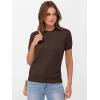 imageANRABESS Womens Short Sleeve Sweaters Wool Blend Crew Neck Sweater Shirts Business Casual Work Tops 2025 Summer OutfitsDeep Brown