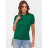 imageANRABESS Womens Short Sleeve Sweaters Wool Blend Crew Neck Sweater Shirts Business Casual Work Tops 2025 Summer OutfitsDeep Green
