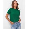 imageANRABESS Womens Short Sleeve Sweaters Wool Blend Crew Neck Sweater Shirts Business Casual Work Tops 2025 Summer OutfitsDeep Green