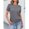 imageANRABESS Womens Short Sleeve Sweaters Wool Blend Crew Neck Sweater Shirts Business Casual Work Tops 2025 Summer OutfitsDeep Grey