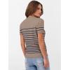 imageANRABESS Womens Short Sleeve Sweaters Wool Blend Crew Neck Sweater Shirts Business Casual Work Tops 2025 Summer OutfitsDeep Khaki Navy Blue Stripe