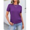 imageANRABESS Womens Short Sleeve Sweaters Wool Blend Crew Neck Sweater Shirts Business Casual Work Tops 2025 Summer OutfitsDeep Purple