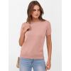imageANRABESS Womens Short Sleeve Sweaters Wool Blend Crew Neck Sweater Shirts Business Casual Work Tops 2025 Summer OutfitsFlesh Pink