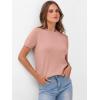 imageANRABESS Womens Short Sleeve Sweaters Wool Blend Crew Neck Sweater Shirts Business Casual Work Tops 2025 Summer OutfitsFlesh Pink