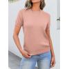 imageANRABESS Womens Short Sleeve Sweaters Wool Blend Crew Neck Sweater Shirts Business Casual Work Tops 2025 Summer OutfitsFlesh Pink