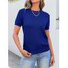imageANRABESS Womens Short Sleeve Sweaters Wool Blend Crew Neck Sweater Shirts Business Casual Work Tops 2025 Summer OutfitsRoyal Blue