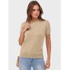 imageANRABESS Womens Short Sleeve Sweaters Wool Blend Crew Neck Sweater Shirts Business Casual Work Tops 2025 Summer OutfitsSand Khaki