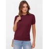 imageANRABESS Womens Short Sleeve Sweaters Wool Blend Crew Neck Sweater Shirts Business Casual Work Tops 2025 Summer OutfitsWine Red