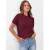 imageANRABESS Womens Short Sleeve Sweaters Wool Blend Crew Neck Sweater Shirts Business Casual Work Tops 2025 Summer OutfitsWine Red