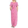 imageANRABESS Womens Summer Casual Loose Short Sleeve Long T Shirt Dress Split Maxi Beach Sundress Travel Vacation OutfitsFloral Pink
