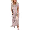imageANRABESS Womens Summer Casual Loose Short Sleeve Long T Shirt Dress Split Maxi Beach Sundress Travel Vacation OutfitsFloral White Pink