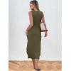 imageANRABESS Womens Summer Casual Sleeveless T Shirt Midi Dress Slim Fit Tie Waist Split Tank Long Dresses 2025 Vacation SundressArmy Green