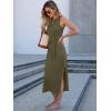 imageANRABESS Womens Summer Casual Sleeveless T Shirt Midi Dress Slim Fit Tie Waist Split Tank Long Dresses 2025 Vacation SundressArmy Green