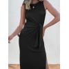 imageANRABESS Womens Summer Casual Sleeveless T Shirt Midi Dress Slim Fit Tie Waist Split Tank Long Dresses 2025 Vacation SundressBlack