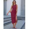 imageANRABESS Womens Summer Casual Sleeveless T Shirt Midi Dress Slim Fit Tie Waist Split Tank Long Dresses 2025 Vacation SundressBurgundy