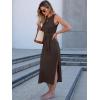 imageANRABESS Womens Summer Casual Sleeveless T Shirt Midi Dress Slim Fit Tie Waist Split Tank Long Dresses 2025 Vacation SundressCoffee