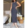imageANRABESS Womens Summer Casual Sleeveless T Shirt Midi Dress Slim Fit Tie Waist Split Tank Long Dresses 2025 Vacation SundressDeep Gray