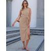 imageANRABESS Womens Summer Casual Sleeveless T Shirt Midi Dress Slim Fit Tie Waist Split Tank Long Dresses 2025 Vacation SundressKhaki