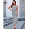 imageANRABESS Womens Summer Casual Sleeveless T Shirt Midi Dress Slim Fit Tie Waist Split Tank Long Dresses 2025 Vacation SundressStriped Navy Blue