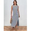 imageANRABESS Womens Summer Casual Sleeveless T Shirt Midi Dress Slim Fit Tie Waist Split Tank Long Dresses 2025 Vacation SundressStriped Navy Blue
