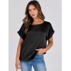imageANRABESS Womens Summer Dressy Casual Short Sleeve Shirts Crewneck Silk Satin Business Office Work Blouse TopsBlack