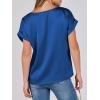 imageANRABESS Womens Summer Dressy Casual Short Sleeve Shirts Crewneck Silk Satin Business Office Work Blouse TopsDeep Blue