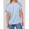 imageANRABESS Womens Summer Dressy Casual Short Sleeve Shirts Crewneck Silk Satin Business Office Work Blouse TopsLight Blue