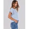 imageANRABESS Womens Summer Dressy Casual Short Sleeve Shirts Crewneck Silk Satin Business Office Work Blouse TopsLight Blue