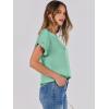 imageANRABESS Womens Summer Dressy Casual Short Sleeve Shirts Crewneck Silk Satin Business Office Work Blouse TopsLight Green