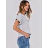 imageANRABESS Womens Summer Dressy Casual Short Sleeve Shirts Crewneck Silk Satin Business Office Work Blouse TopsLight Grey