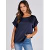 imageANRABESS Womens Summer Dressy Casual Short Sleeve Shirts Crewneck Silk Satin Business Office Work Blouse TopsNavy Blue