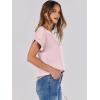 imageANRABESS Womens Summer Dressy Casual Short Sleeve Shirts Crewneck Silk Satin Business Office Work Blouse TopsPink