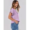 imageANRABESS Womens Summer Dressy Casual Short Sleeve Shirts Crewneck Silk Satin Business Office Work Blouse TopsPurple
