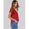 imageANRABESS Womens Summer Dressy Casual Short Sleeve Shirts Crewneck Silk Satin Business Office Work Blouse TopsRed