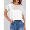 imageANRABESS Womens Summer Dressy Casual Short Sleeve Shirts Crewneck Silk Satin Business Office Work Blouse TopsWhite