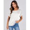 imageANRABESS Womens Summer Dressy Casual Short Sleeve Shirts Crewneck Silk Satin Business Office Work Blouse TopsWhite