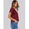 imageANRABESS Womens Summer Dressy Casual Short Sleeve Shirts Crewneck Silk Satin Business Office Work Blouse TopsWine Red