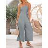 imageANRABESS Womens Summer Straps One Shoulder High Waist Dressy Casual Wide Leg Linen Jumpsuit Romper Beach Travel OutfitsGray