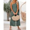 imageANRABESS Womens Summer Straps One Shoulder High Waist Dressy Casual Wide Leg Linen Jumpsuit Romper Beach Travel OutfitsGray Blue